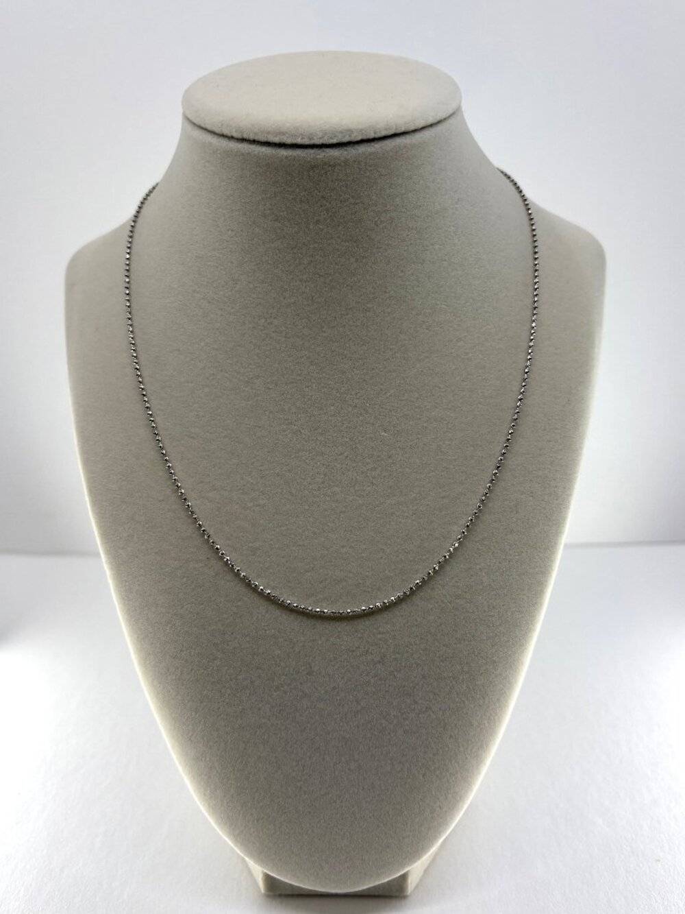 925 Silver Italian Starlight Diamond-Cut Moon 1.5mm Bead Necklace 18" 2.63g